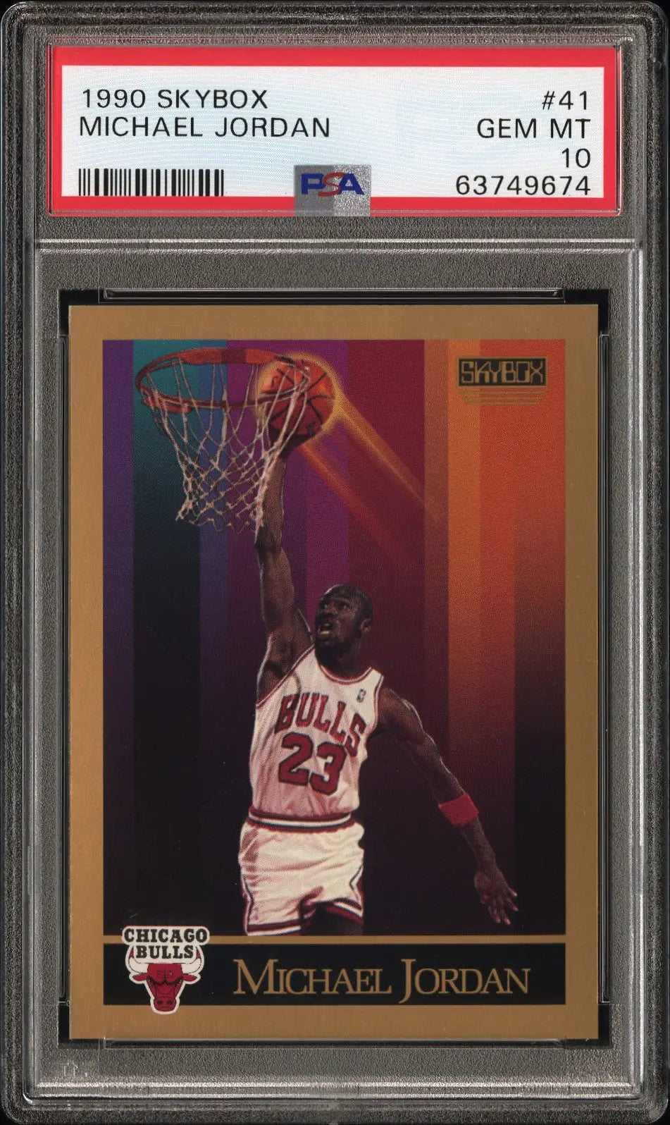 Graded Michael Jordan basketball trading card Skybox 1990 PSA 10 Gem Mint