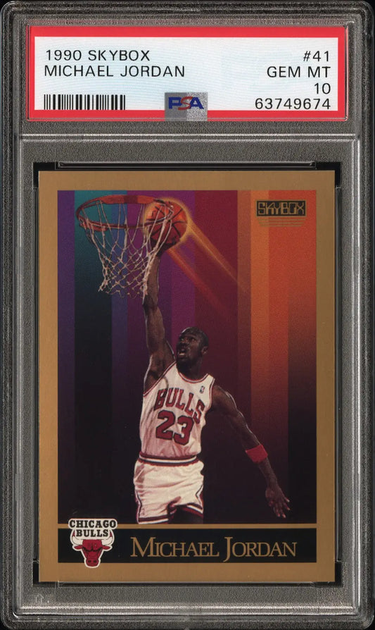 Graded Michael Jordan basketball trading card Skybox 1990 PSA 10 Gem Mint