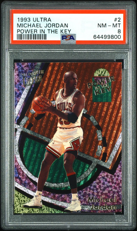 Michael Jordan 1993 Ultra Power in the Key PSA 8 Nm-Mint basketball card image