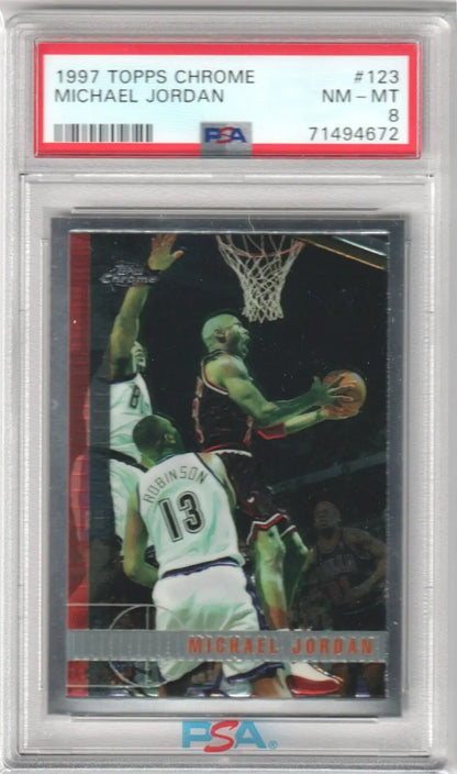 Graded Michael Jordan basketball card from Topps Chrome in Columbia Hobby eBay store