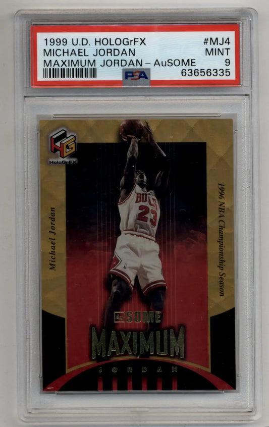 Michael Jordan 1999-00 U.D. HOLOGrFX #MJ4 Maximum Jordan-AuSOME PSA 9 Mint - Singles