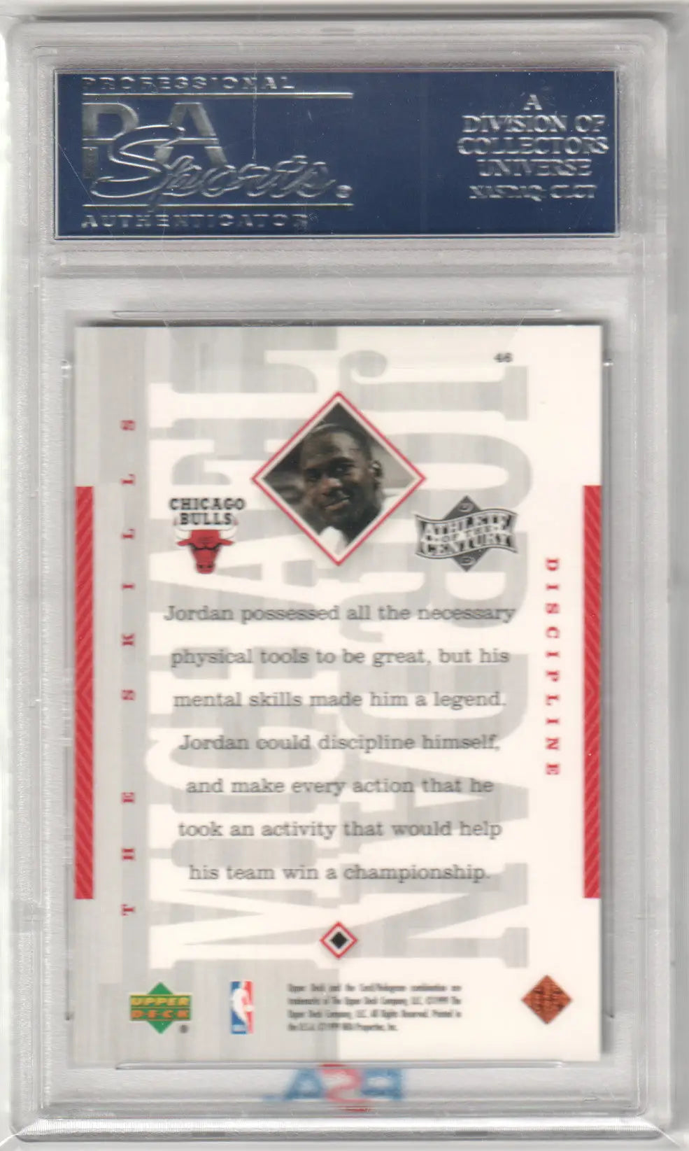 Graded Michael Jordan basketball card from Upper Deck MJ Athlete Of The Century collectieat Columbia Hobby
