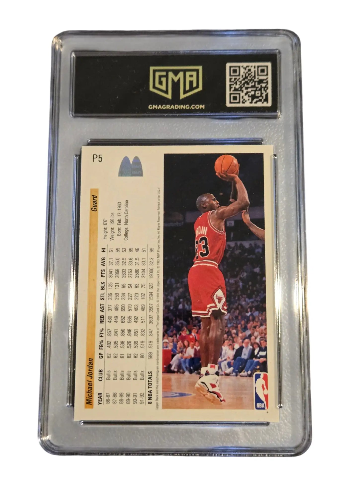 Michael Jordan Graded Card Upper Deck 1992 McDonalds P5 EX 5 1999 MVP 8.5 GMA - Trading Cards