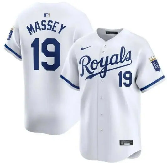 White Michael Massey Kansas City Royals Nike Home Limited Player Baseball Jersey
