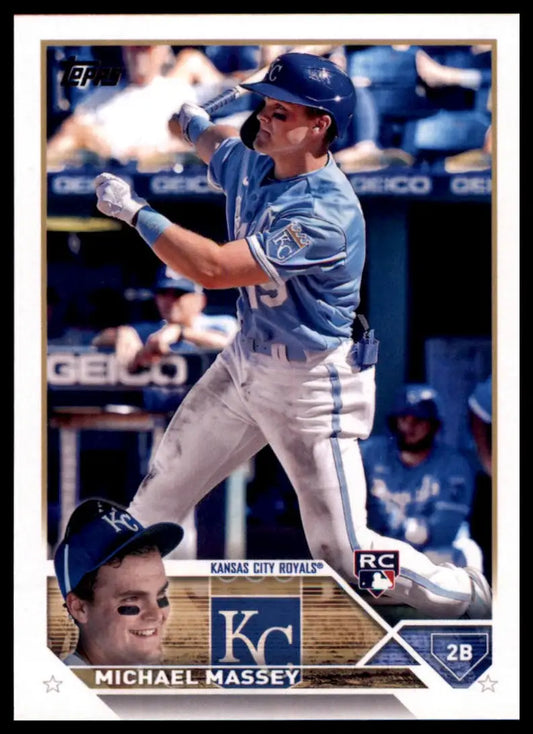 Michael Massey baseball card from 2023 Topps Rookie set for Kansas City Royals