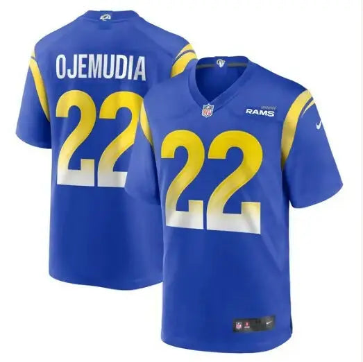 Blue Los Angeles Rams Nike Game Jersey with Ojemudia 22 number and name on back