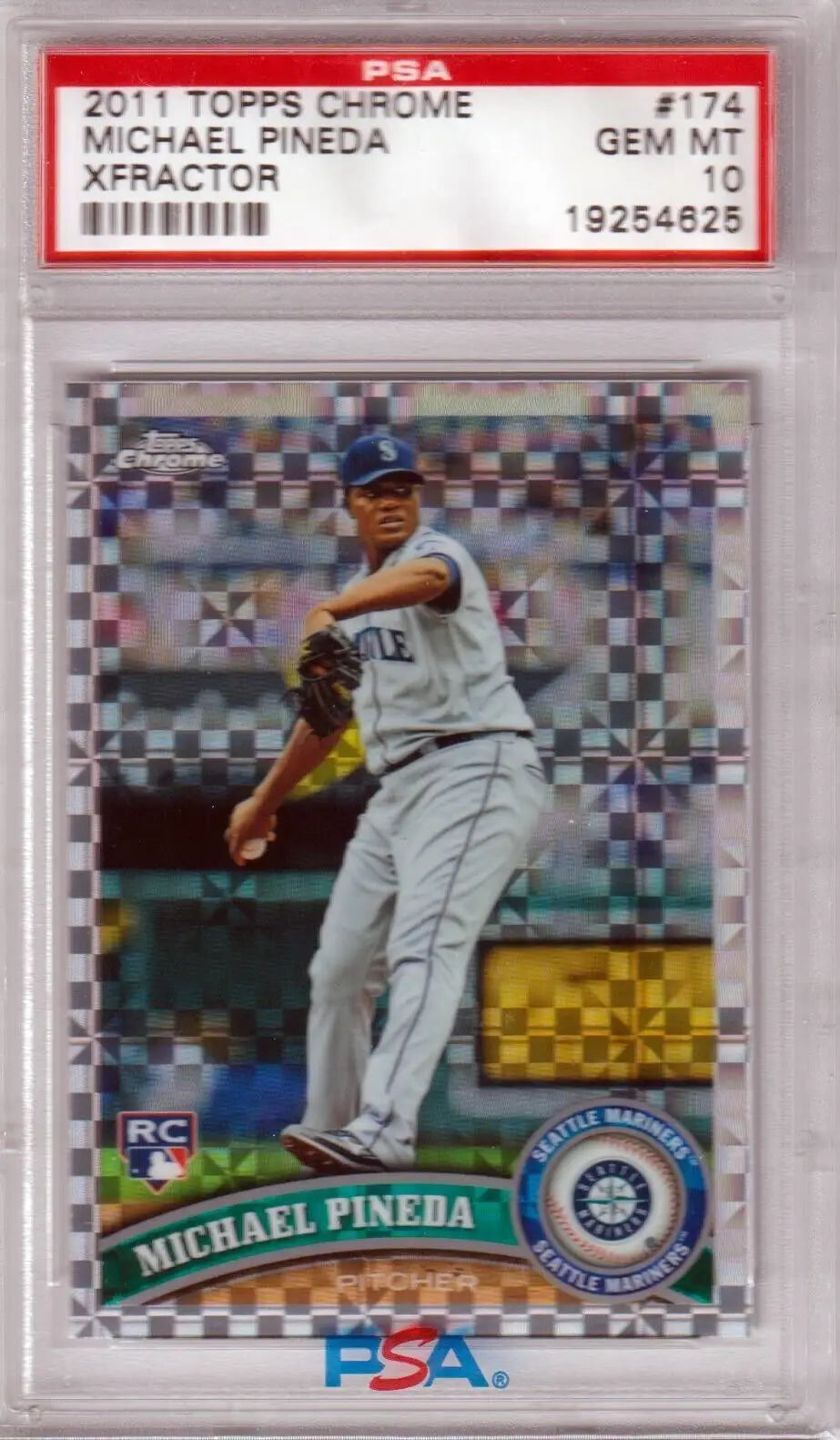 Graded Michael Pineda Topps Chrome Xfractor rookie card Columbia Hobby PSA 10
