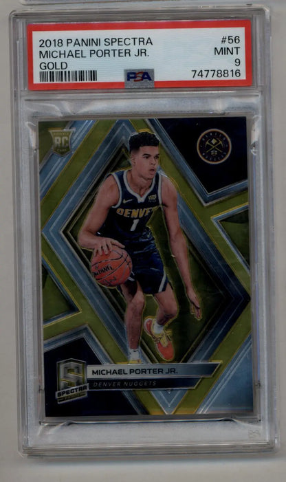 Michael Porter Jr 2018-19 Spectra Gold basketball trading card PSA 9 Mint
