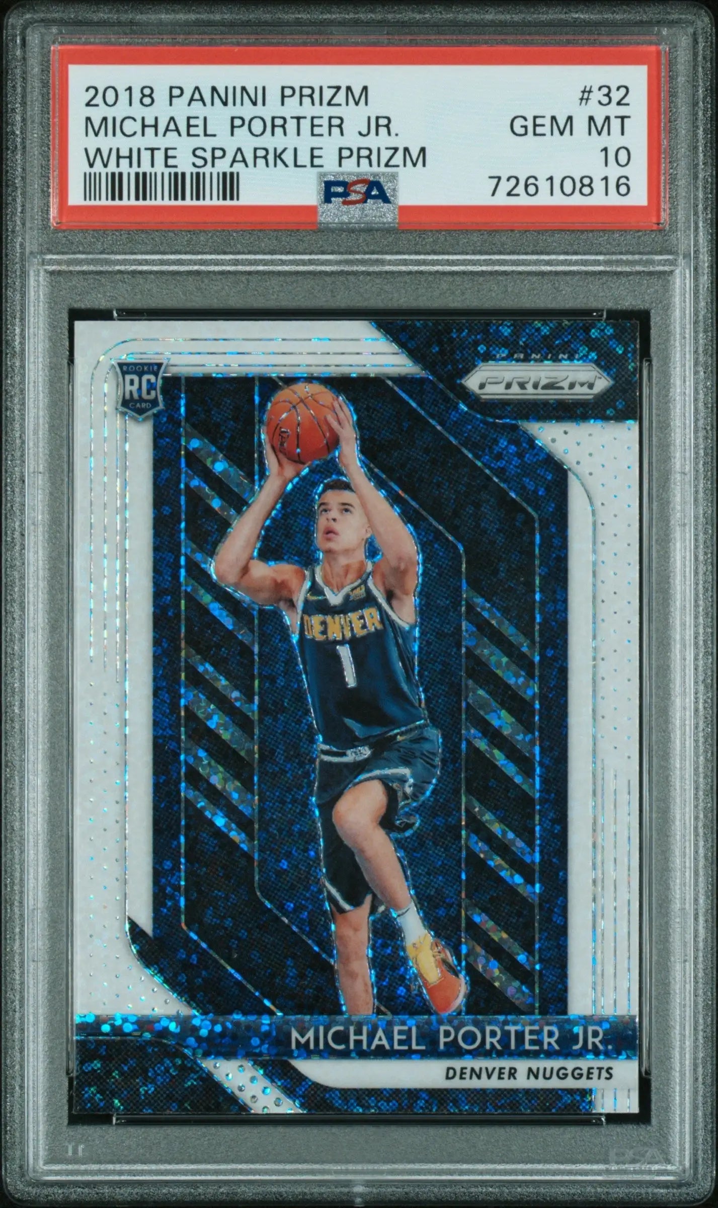 PSA 10 Gem Mint Michael Porter Jr. 2018 Panini Prizm White Sparkle basketball card