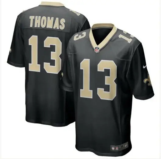Black and gold Michael Thomas New Orleans Saints Nike Game Jersey featuring #13 design
