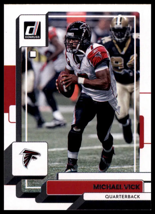 Michael Vick football card from 2022 Donruss series, Atlanta Falcons collectible
