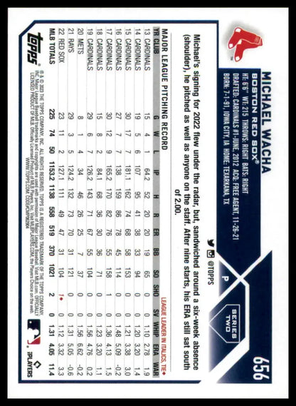 Michael Wacha baseball card from 2023 Topps #656 Boston Red Sox collection