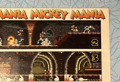 Mickey Mania video game screenshots on Mickey Mouse Sony game poster for collectors
