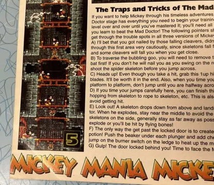 Vintage video game strategy guide featuring Mickey Mania timeless adventures for collectors