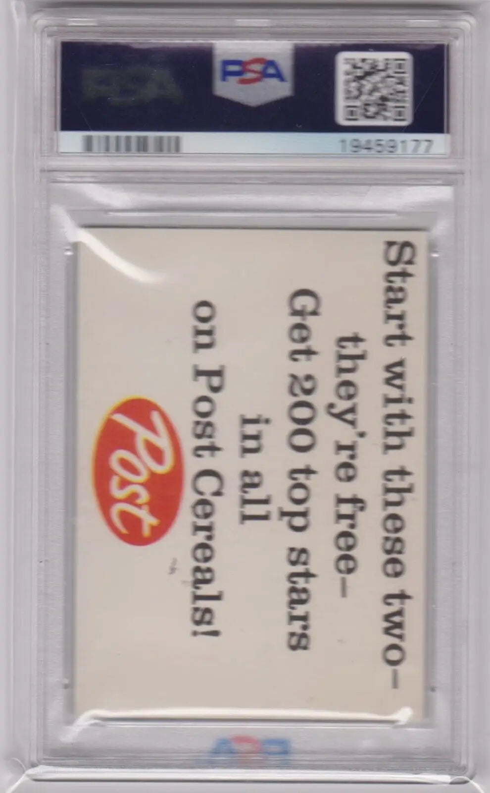 Graded Post cereal card featuring Mickey Mantle from Columbia Hobby with box free shipping