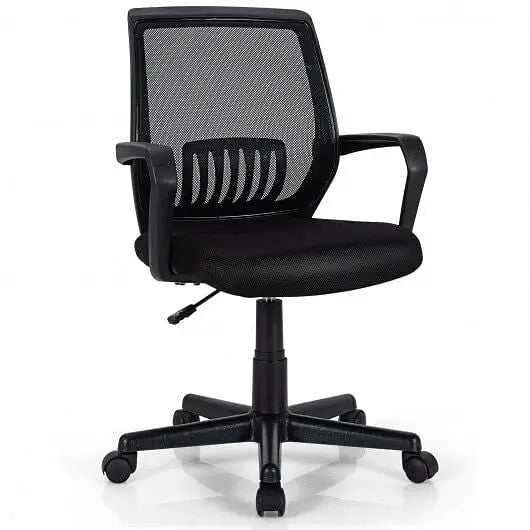 Mid-Back Mesh Height Adjustable Executive Chair with Lumbar Support - Color:Black - Mesh Chairs