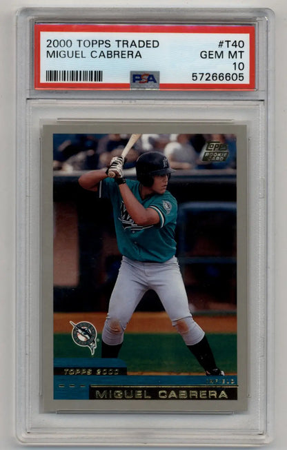 Miguel Cabrera 2000 Topps Traded T40 PSA 10 Gem Mint baseball card image