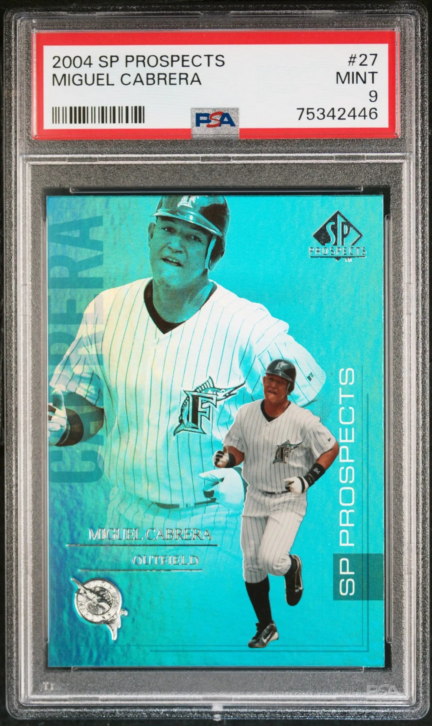 Graded Miguel Cabrera baseball card from Upper Deck SP Prospects by Columbia Hobby