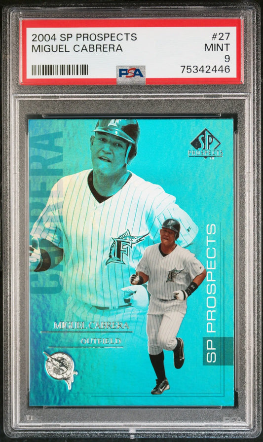 Graded Miguel Cabrera baseball card from Upper Deck SP Prospects by Columbia Hobby
