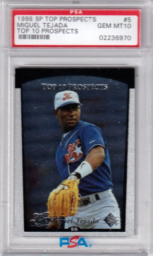 Graded Miguel Tejada baseball card 1998 SP Top Prospects GEM MINT PSA 10 Columbia Hobby