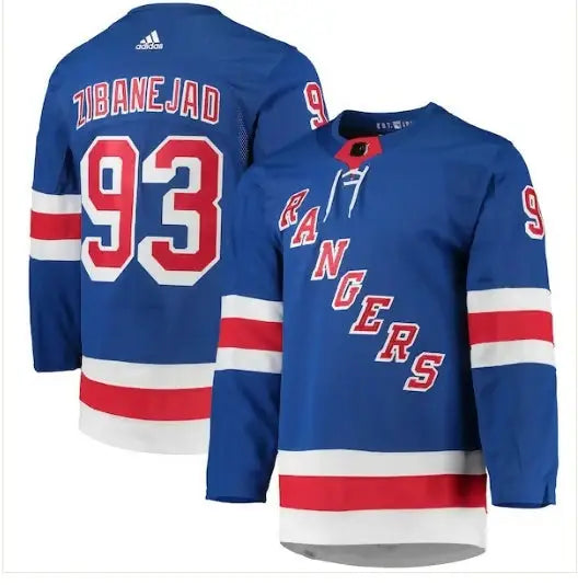 Blue Mika Zibanejad New York Rangers adidas Home Primegreen Authentic Player Jersey featuring Zibanejad 93