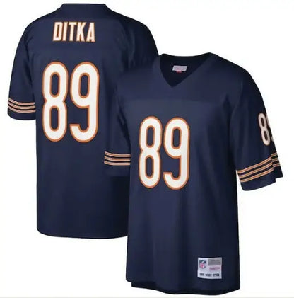 Dark blue Mike Ditka Chicago Bears retired player legacy replica jersey with 89 on front and back