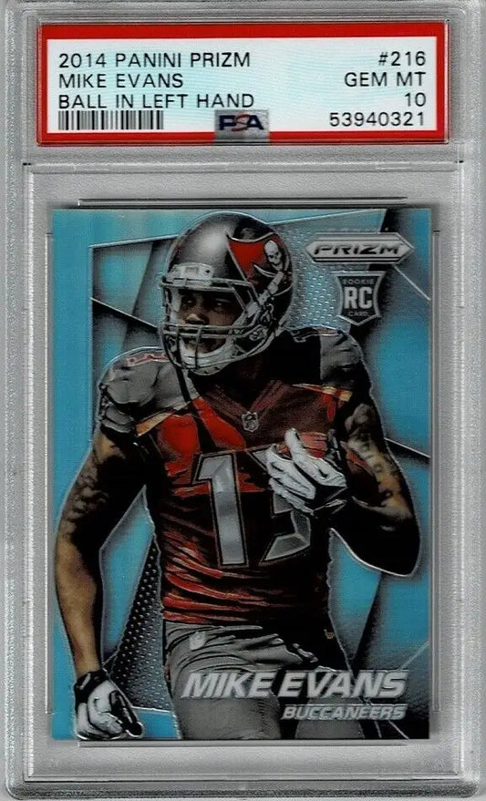Graded Mike Evans 2014 Panini Prizm Silver Rookie Card PSA 10 for collectors
