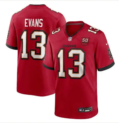 Red Mike Evans Tampa Bay Buccaneers Nike 50th Season Game Jersey with number 13