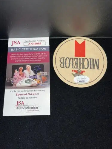 Mike Forbes Signed Michelob Beer Coaster with JSA Authentication for collectors