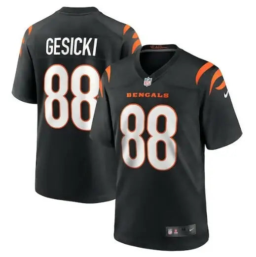 Black Cincinnati Bengals Mike Gesicki Nike Game Jersey with number 88 and GESICKI on back