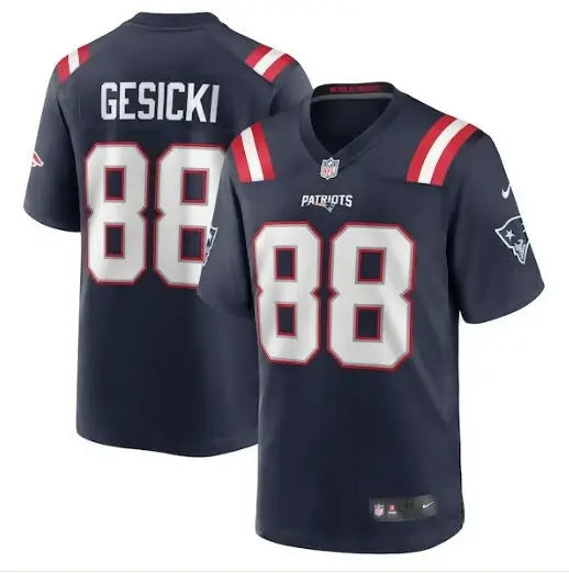 New England Patriots Mike Gesicki Navy Nike Game Jersey with GESICKI 88 number
