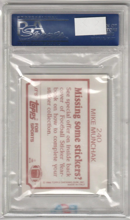 Graded Mike Munchak 1986 Topps Stickers card PSA 10 GEM MINT Columbia Hobby