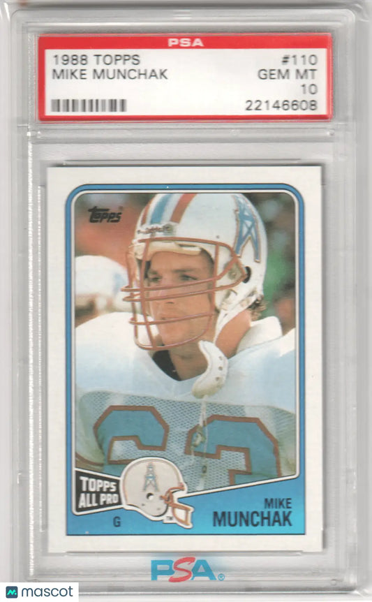 Graded Mike Munchak 1988 Topps #110 football card PSA 10 GEM MINT from Columbia Hobby