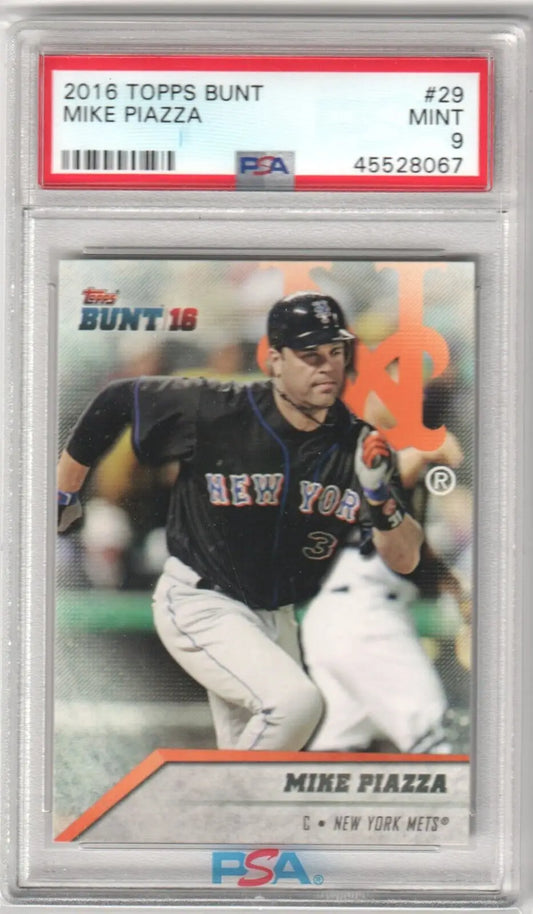 Mike Piazza baseball card from 2016 Topps Bunt in PSA 9 MINT for single cards at Columbia Hobby on eBay store