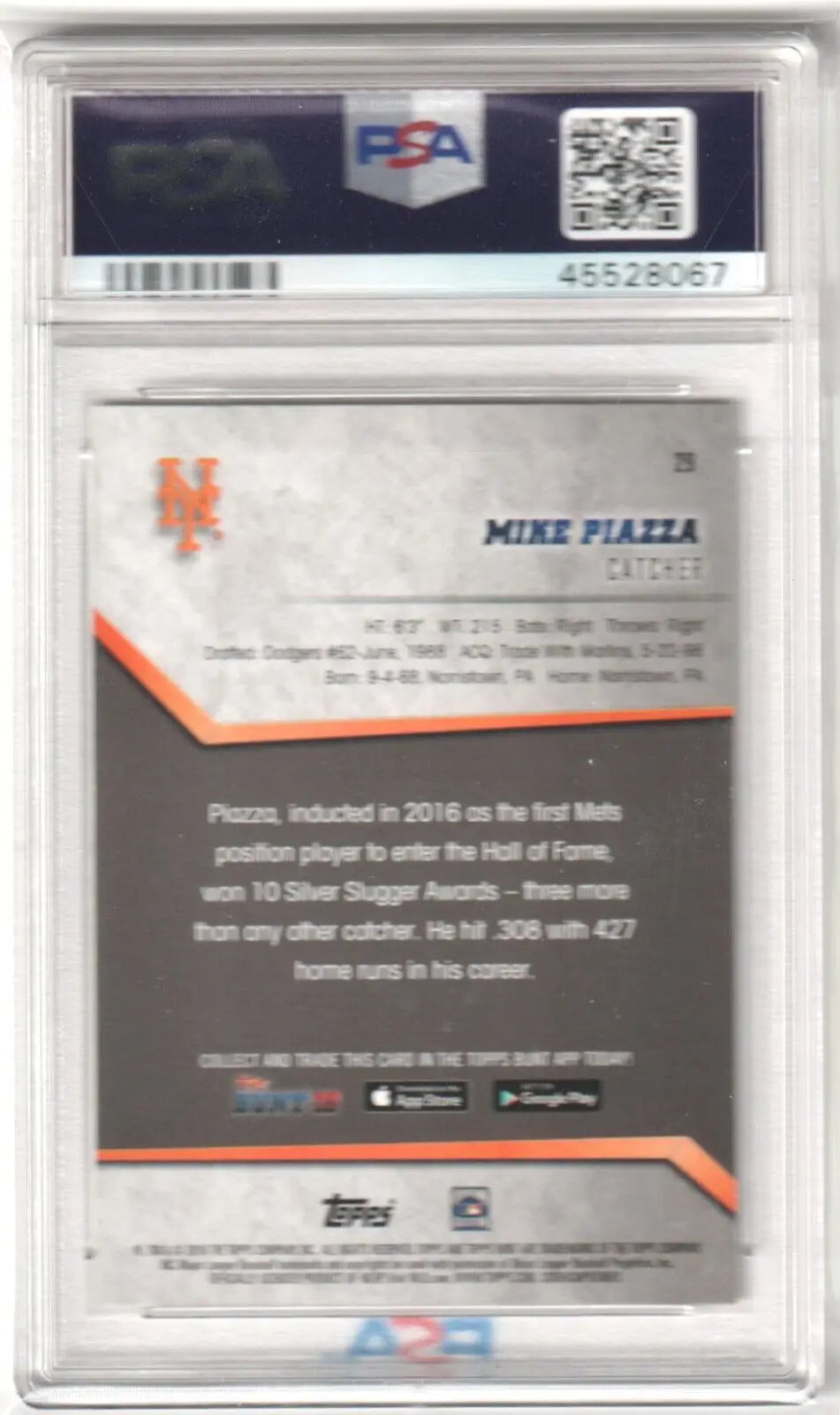 Graded Mike Piazza baseball card from Columbia Hobby’s eBay store, single cards collection