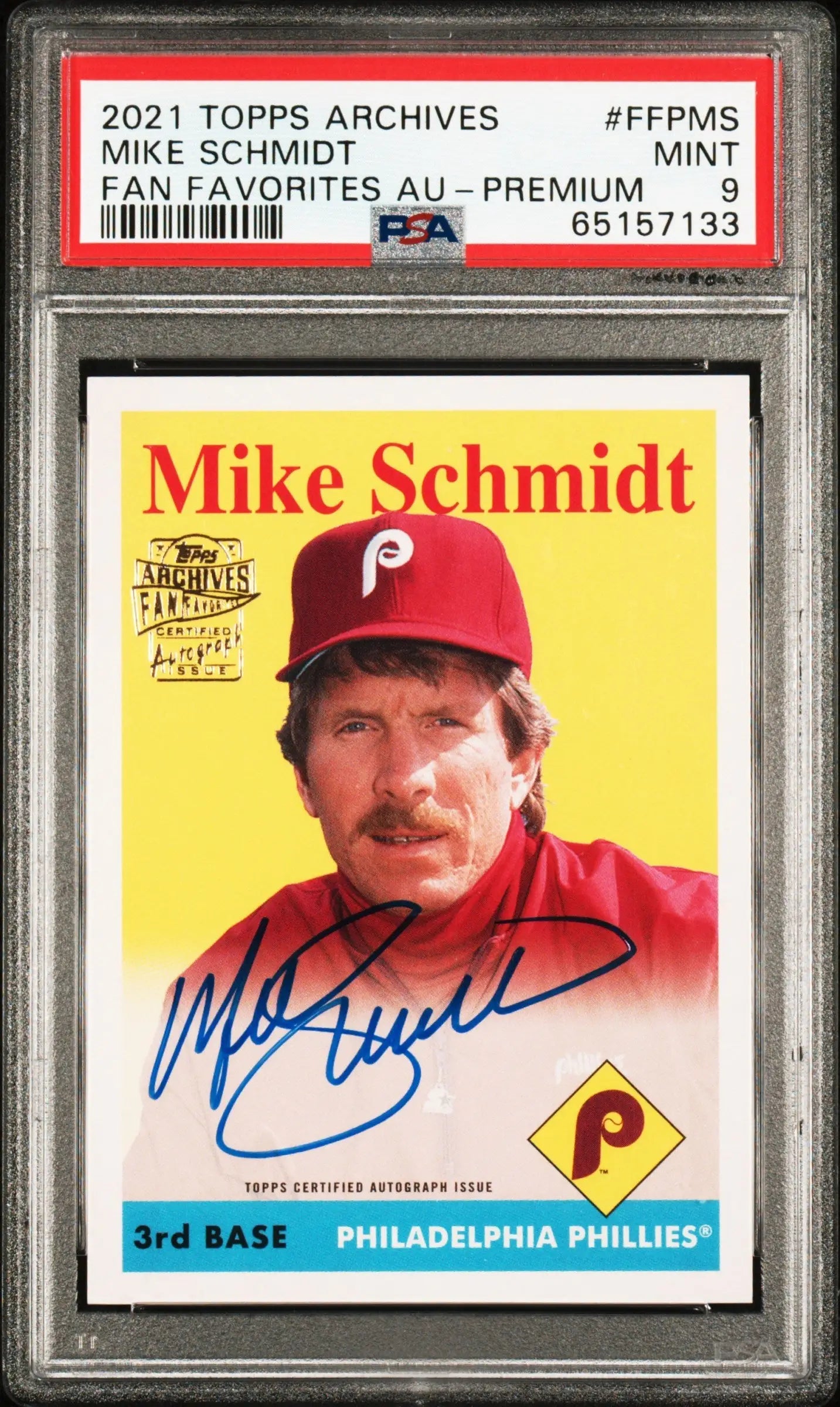 Mike Schmidt 2021 Topps Archives Fan Favorites auto baseball card PSA 9 Mint