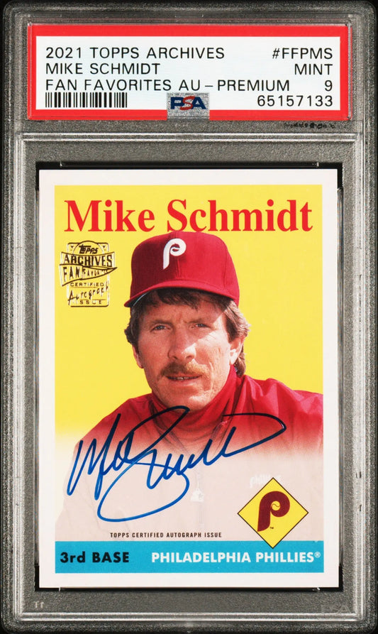 Mike Schmidt 2021 Topps Archives Fan Favorites auto baseball card PSA 9 Mint