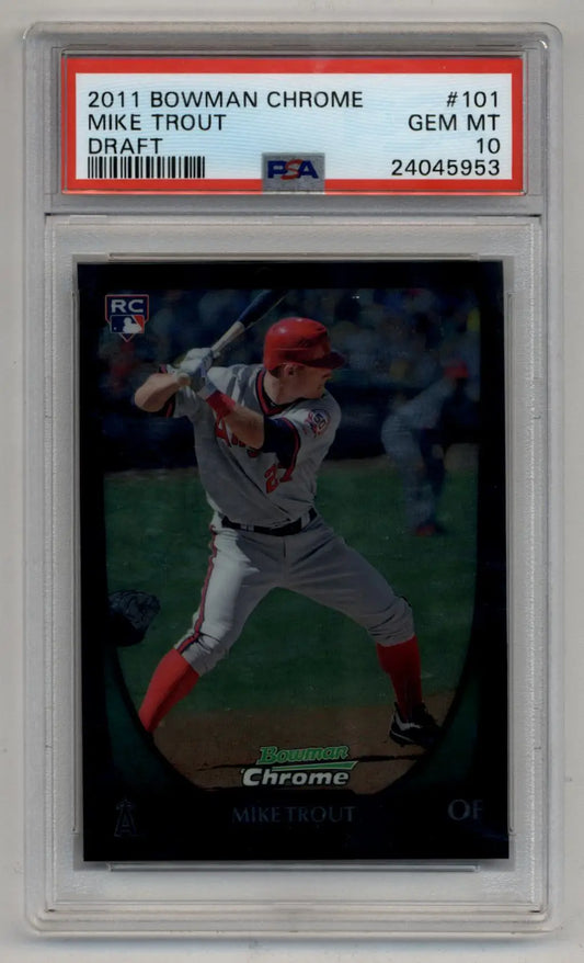 2011 Bowman Chrome Mike Trout Draft PSA 10 Gem Mint baseball card image