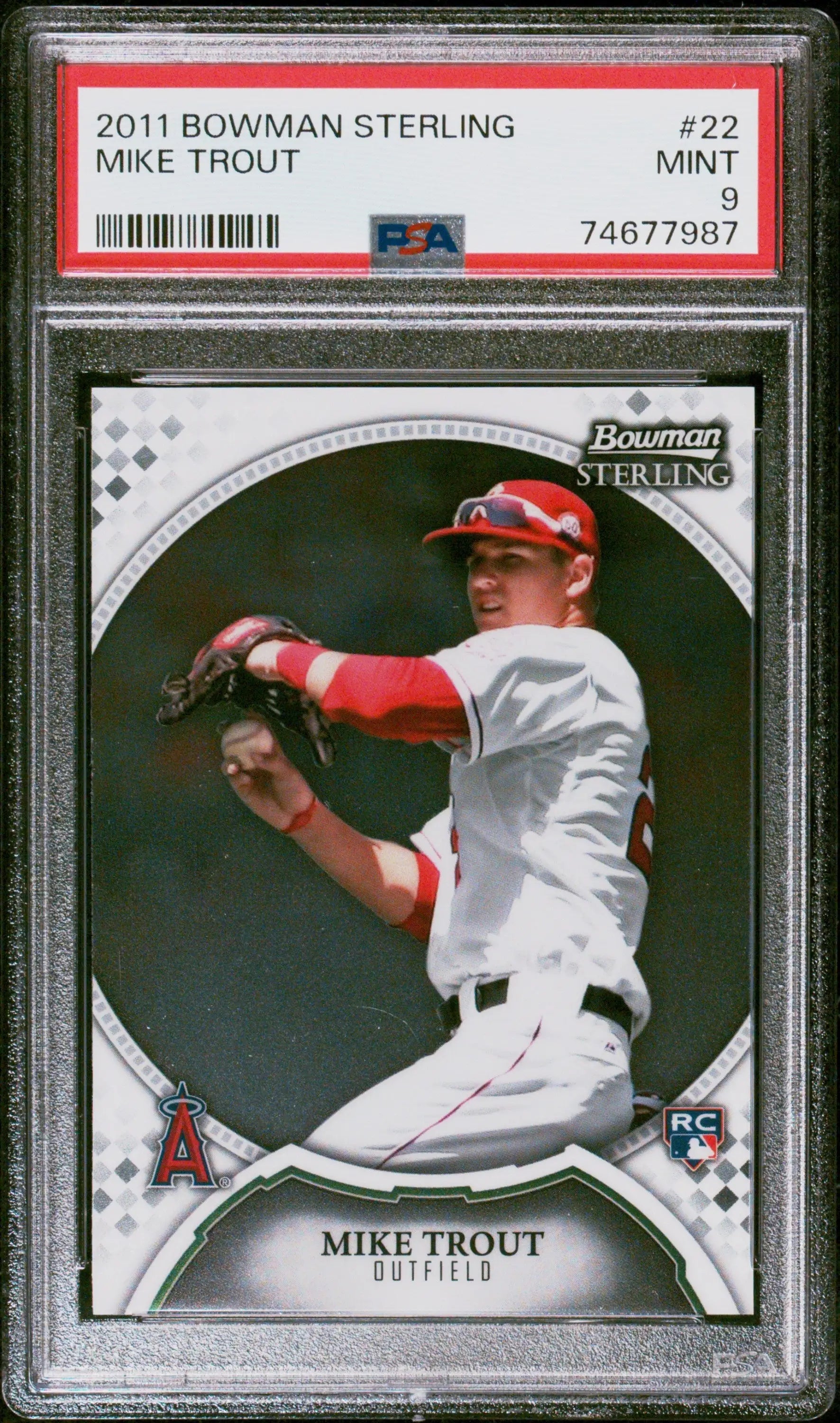 Mike Trout 2011 Bowman Sterling #22 PSA 9 Mint Trading Card in Mint Condition