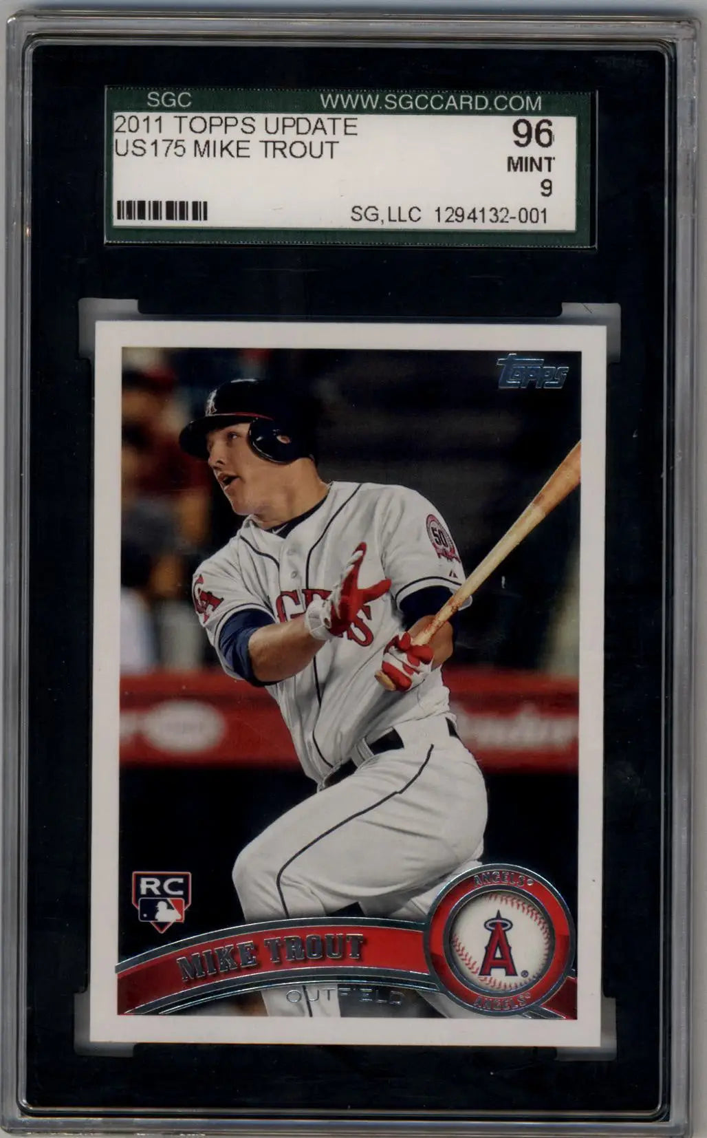 Mike Trout 2011 Topps Update US175 Rookie SGC 9 Mint baseball card