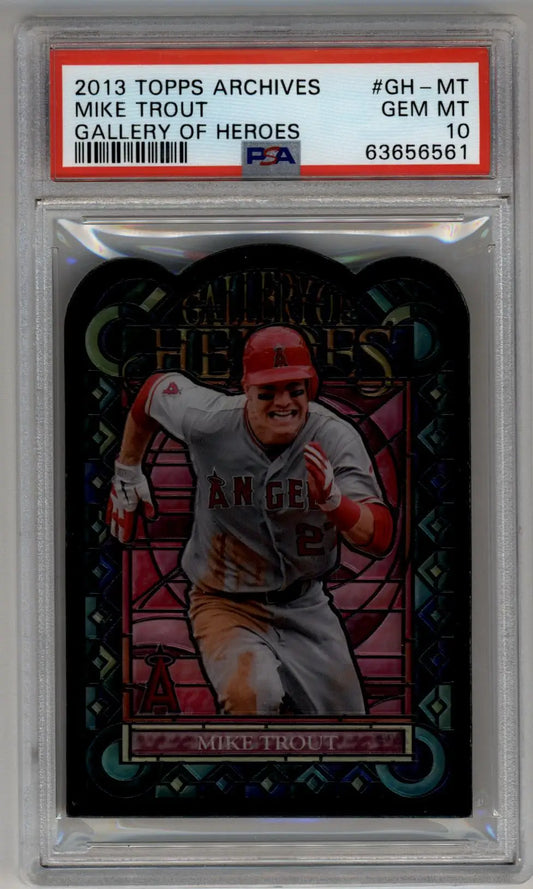 2013 Topps Archives Gallery of Heroes Mike Trout baseball card graded PSA GEM MT 10