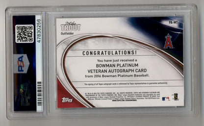Mike Trout Bowman Platinum Auto baseball card with PSA 9 Mint grade
