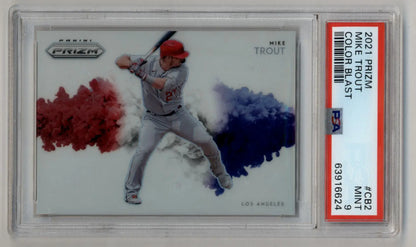 Mike Trout 2021 Prizm Color Blast #CB2 PSA 9 Mint - Singles