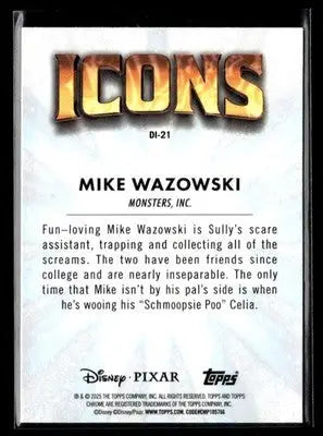 ? Mike Wazowski — 2025 Topps Chrome Disney Disney Icons #DI-21 ? - Trading Card