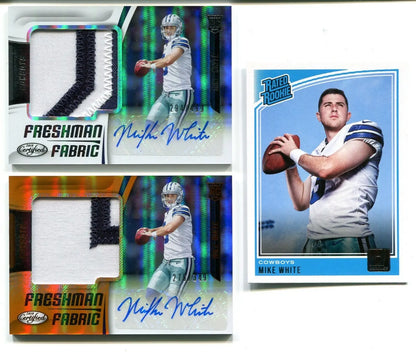 Mike White football cards including certified freshman RC patch auto Donruss lot