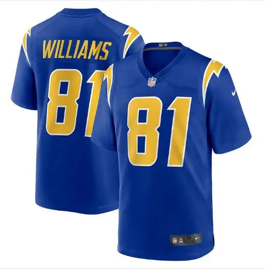Blue Los Angeles Chargers Mike Williams Nike Game Jersey with number 81 and Williams on back