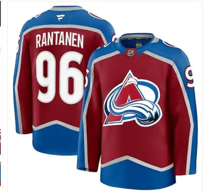 Mikko Rantanen Colorado Avalanche Burgundy home hockey jersey displayed for sale