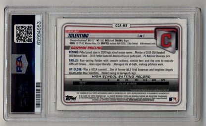 Milan Tolentino 2020 Bowman Chrome Draft Picks Gold Wave Refractor Auto 48/50 PSA 10 Gem Mint - Singles