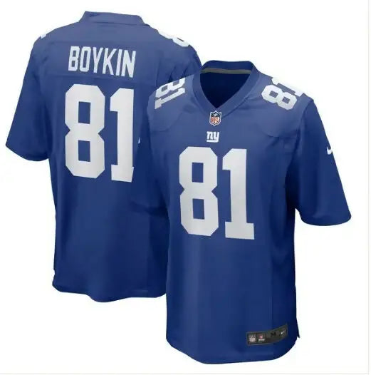 Two blue Miles Boykin New York Giants Nike Team Game Jerseys displayed for sale