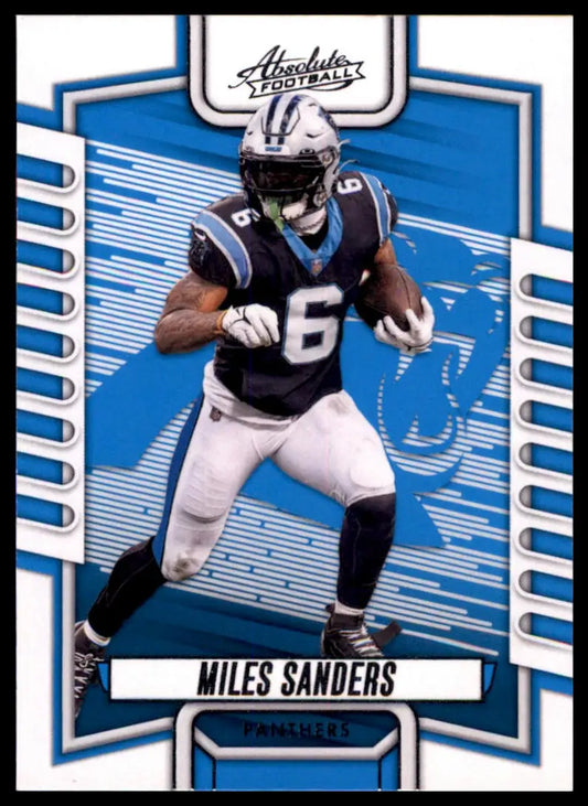 Miles Sanders football card from Panini Absolute 2023 featuring Miles Sanders Carolina Panthers